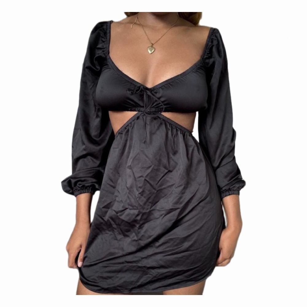 Poppy Satin Mini Cut-Out Dress